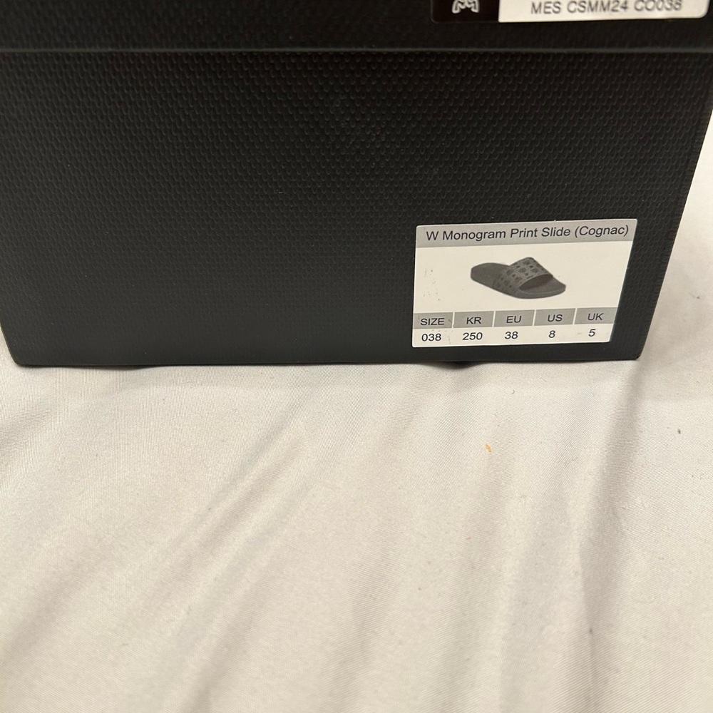 Cognac Monogram Print Women's Sandals